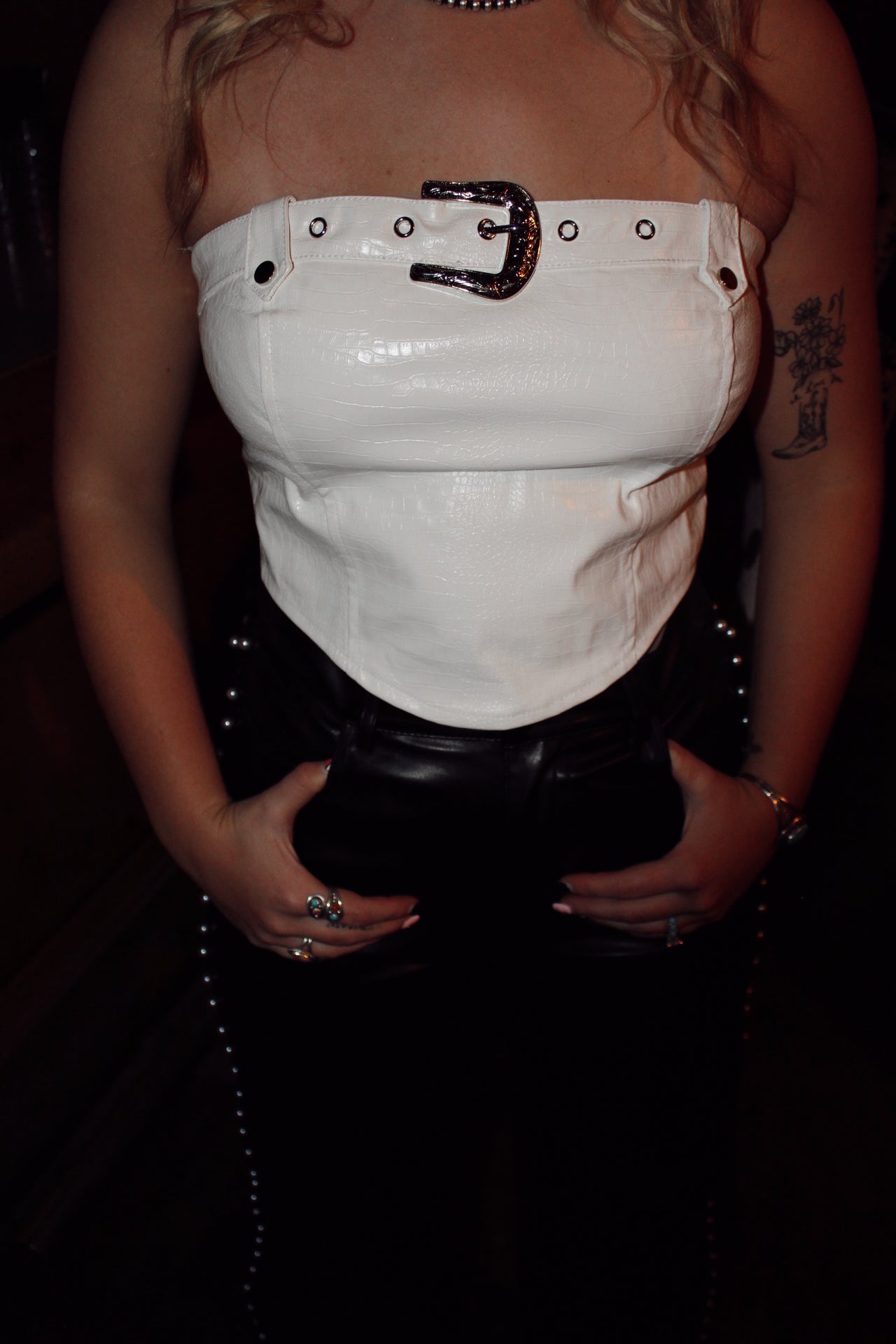 Buckle Bunny Leather Top