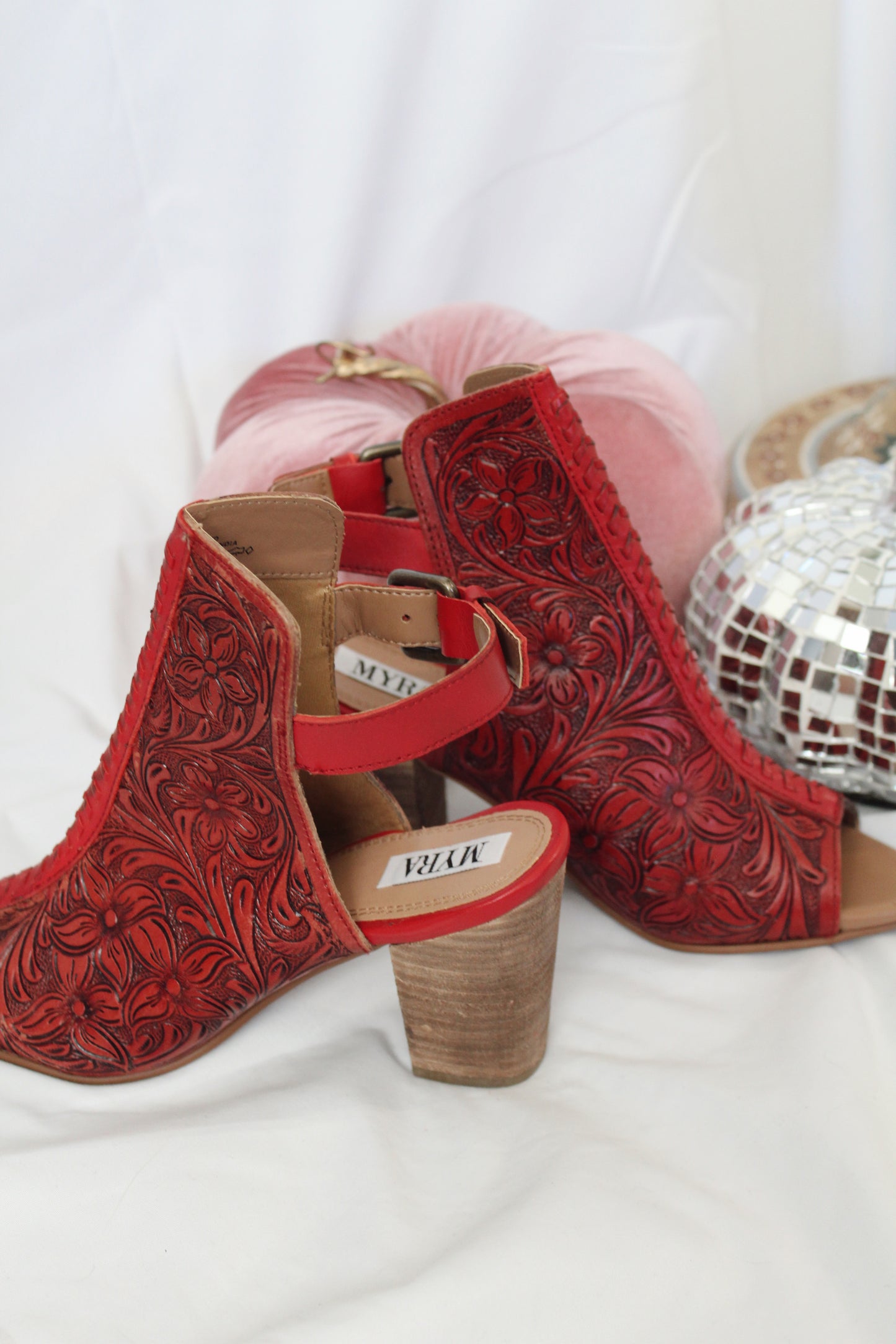 Tooled Leather Heels