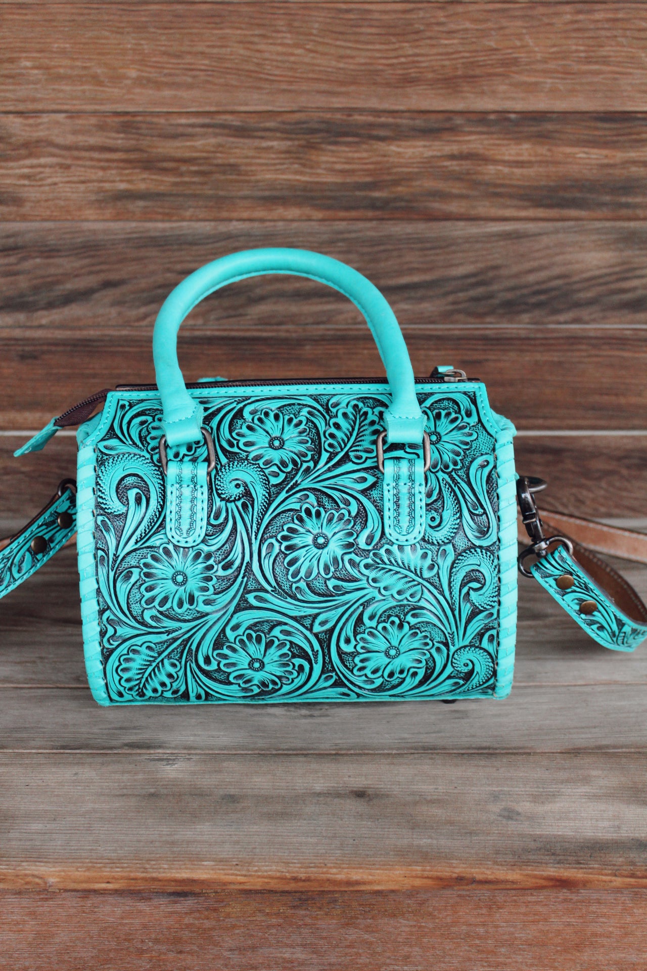 Turquoise Tooled Leather Purse
