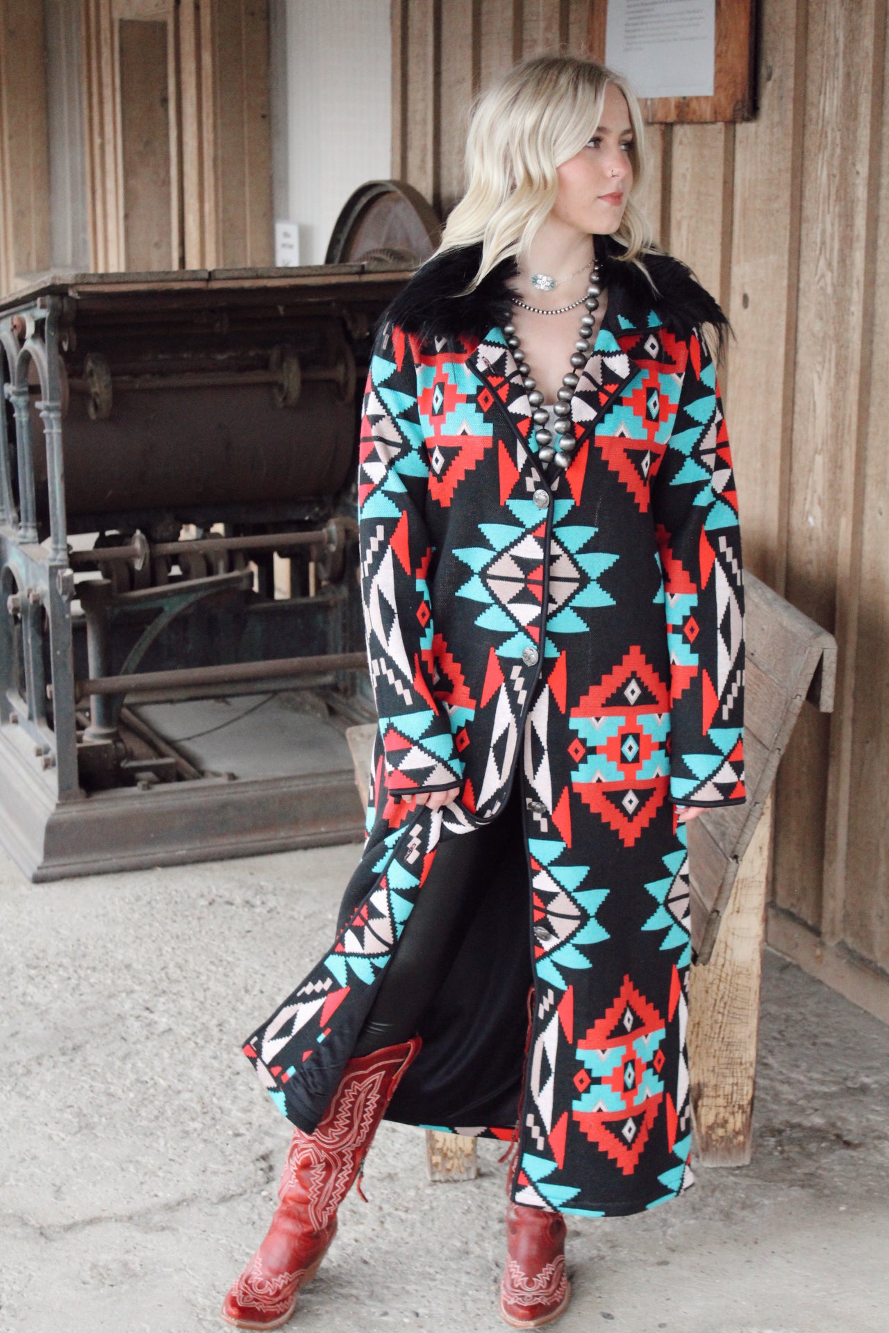 Aztec Knit Duster