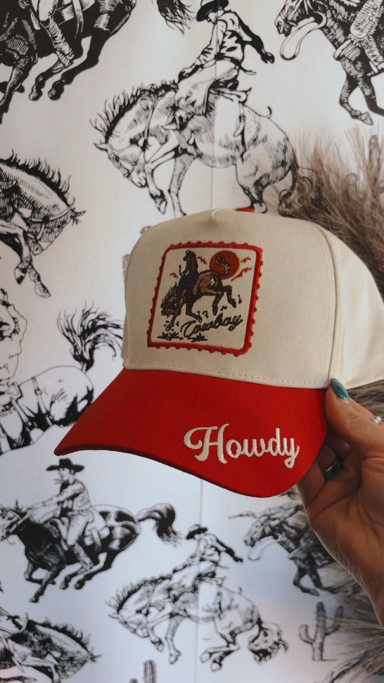 Howdy Cowboy Embroidered Trucker hat