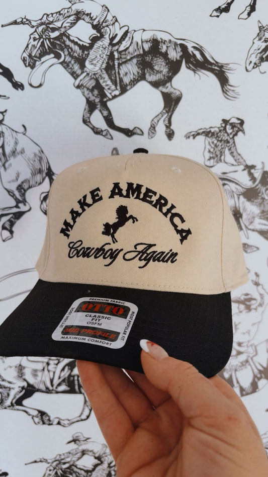 Make America Cowboy Again Embroidered Trucker Hat