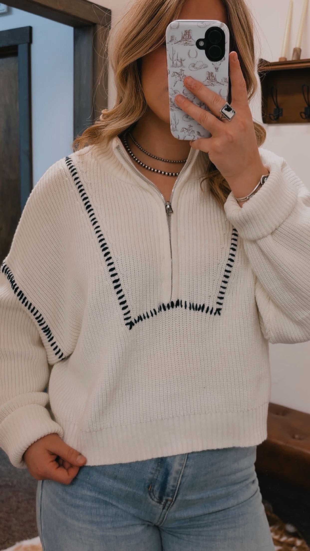 Saddle Stitch Quarter Zip