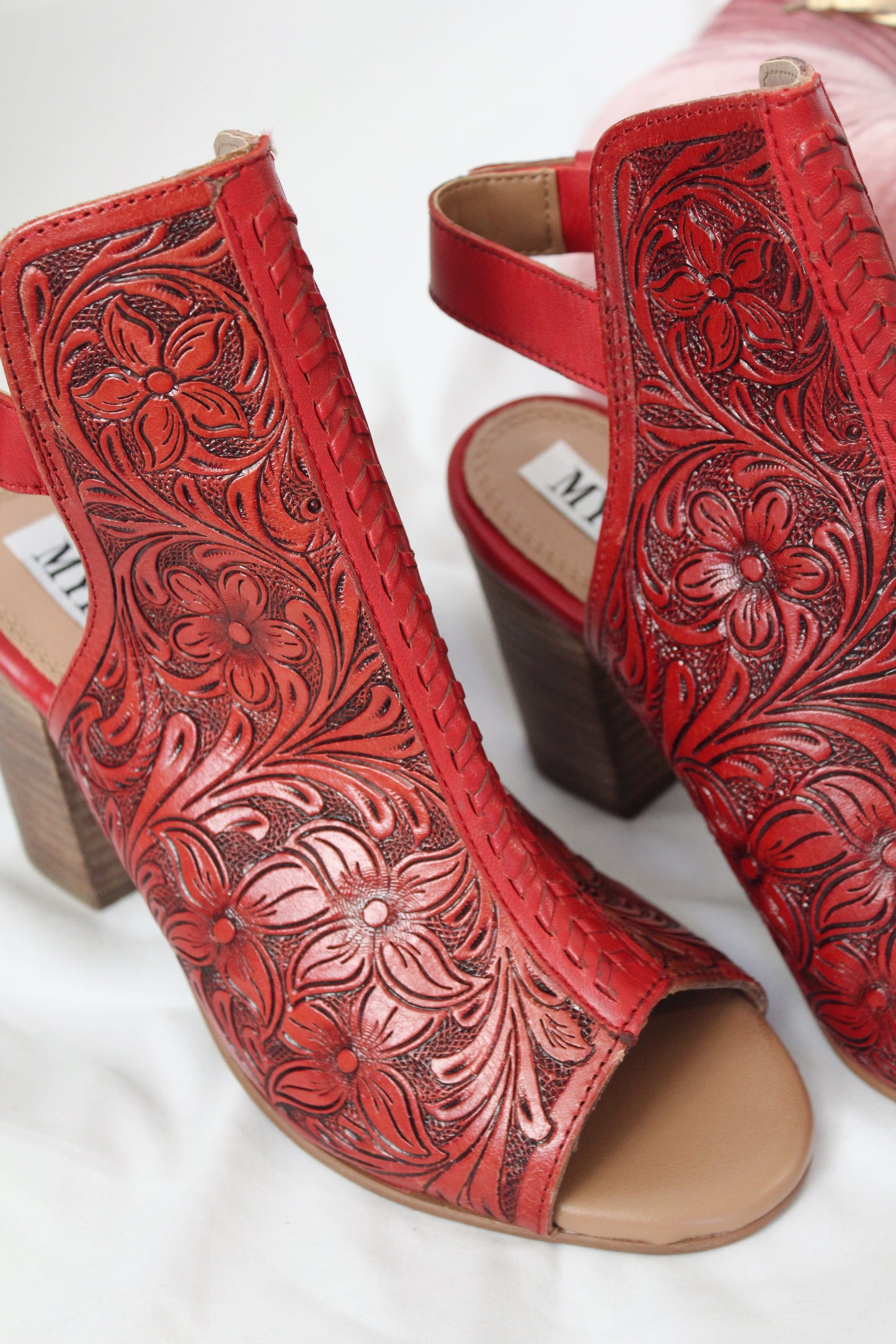 Tooled Leather Heels