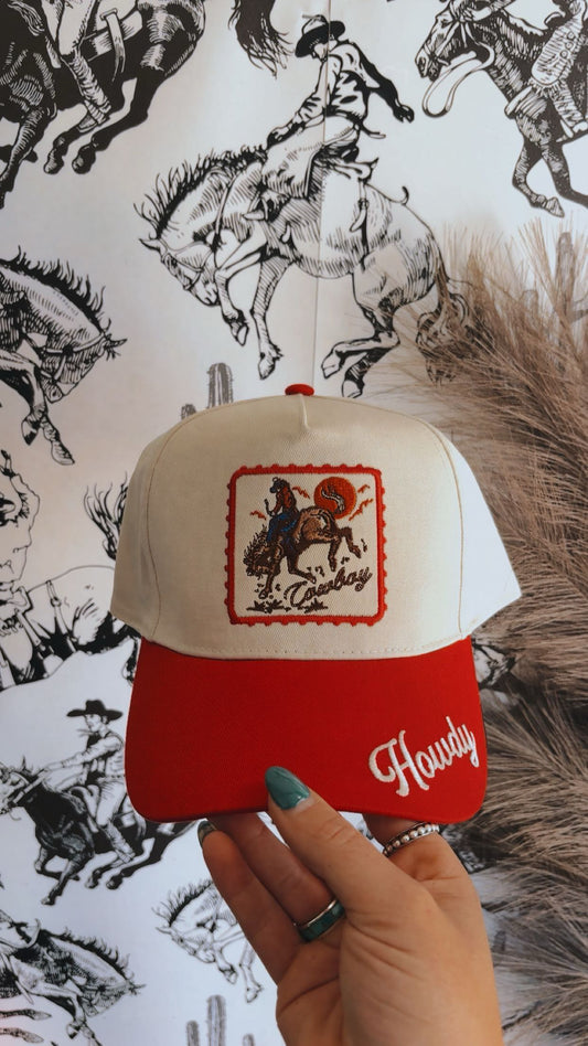 Howdy Cowboy Embroidered Trucker hat