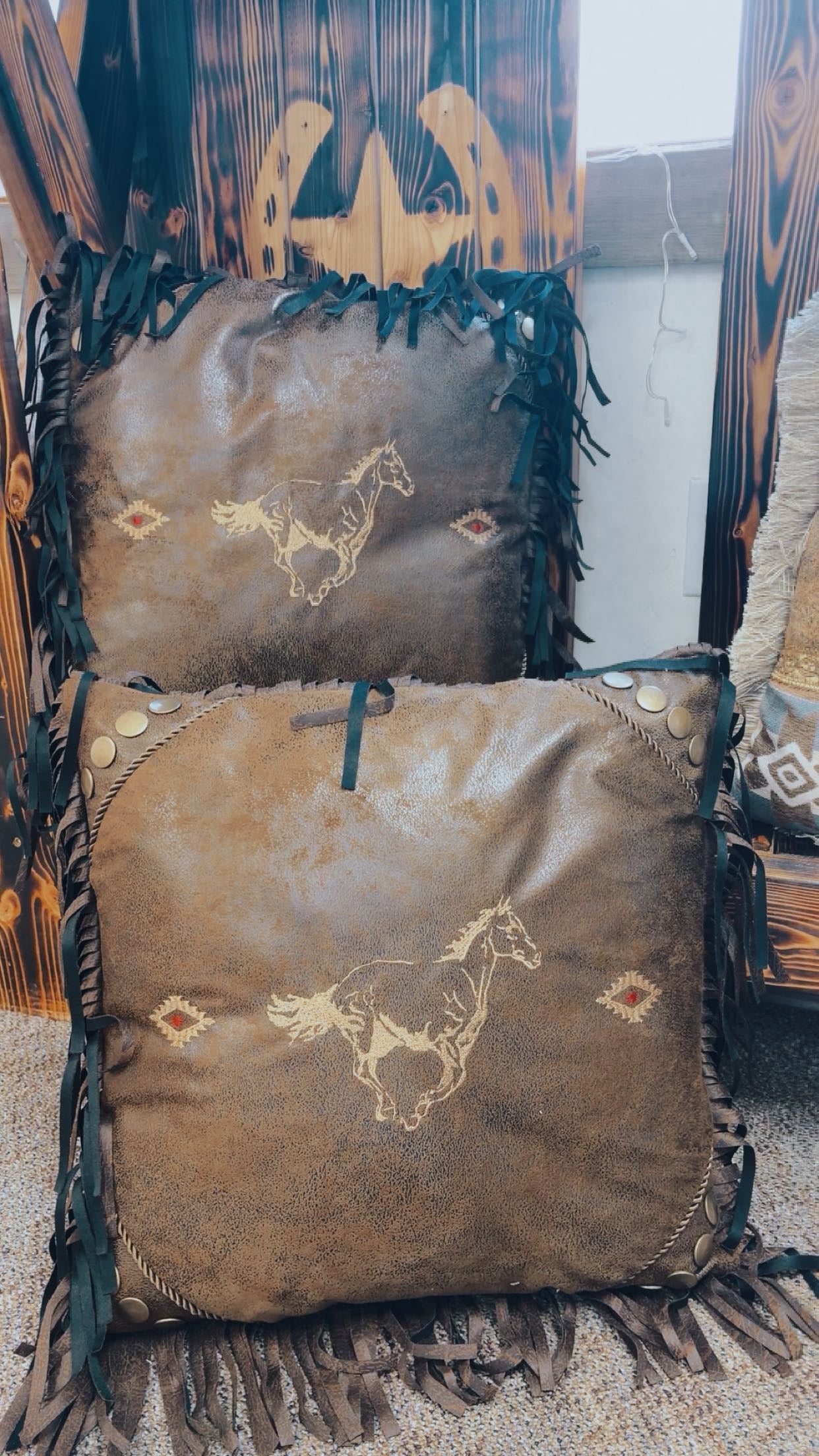 Wild Mustang Fringe Pillow