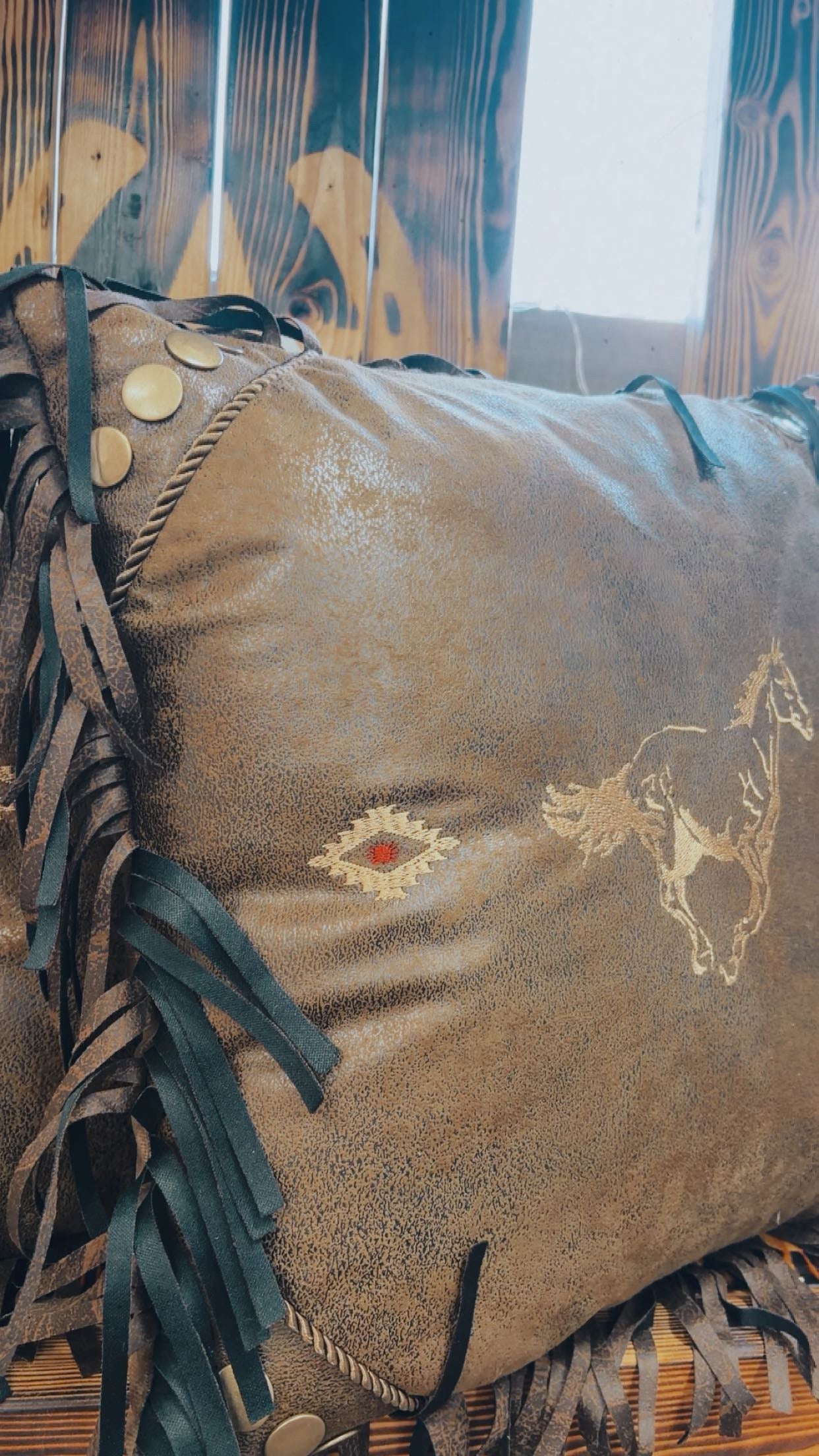 Wild Mustang Fringe Pillow
