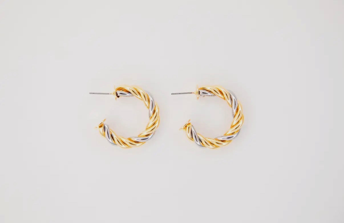 Ranch Gold Twist Hoops