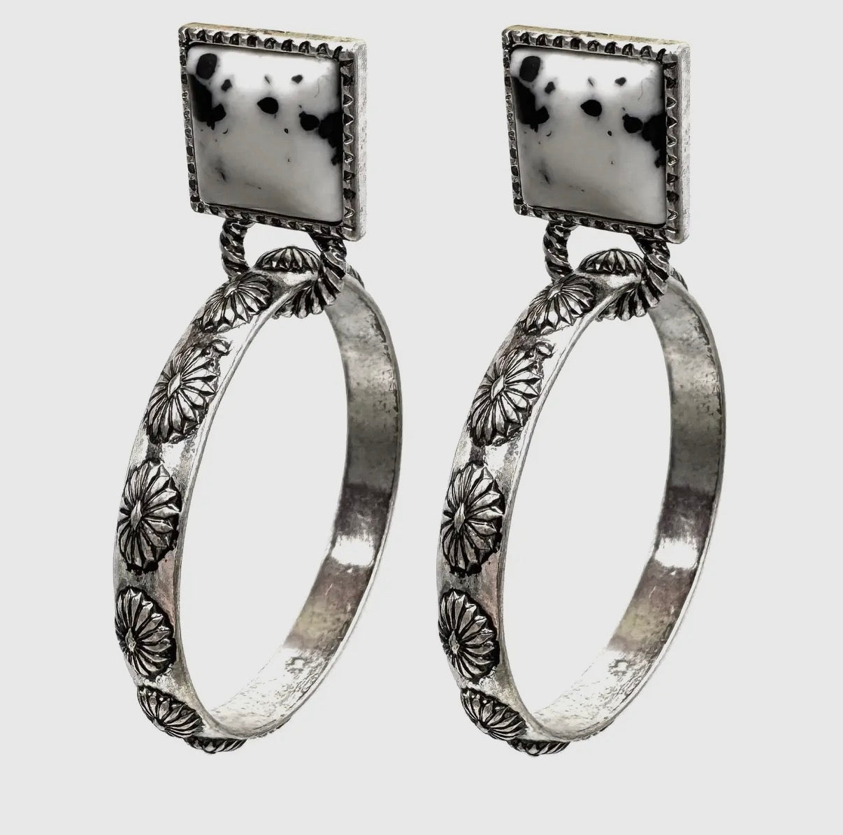 Speckled Stone Hoops