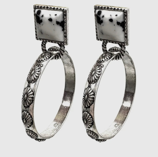 Speckled Stone Hoops