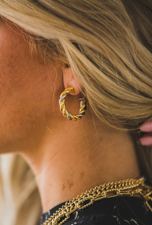 Ranch Gold Twist Hoops